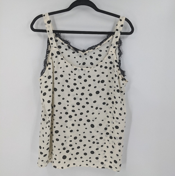 NWT BAR III Polka Dot Lace Trim Tank - Picture 5 of 7
